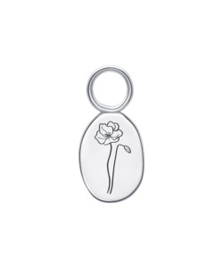 Poppy Birth Flower Silver Charms CH-342